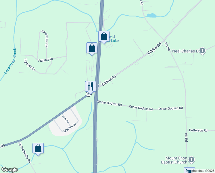 map of restaurants, bars, coffee shops, grocery stores, and more near 7697 Eddins Road in Dothan