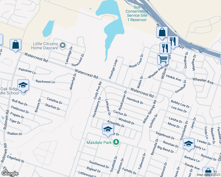 map of restaurants, bars, coffee shops, grocery stores, and more near 2811 Hemlock Drive in Killeen