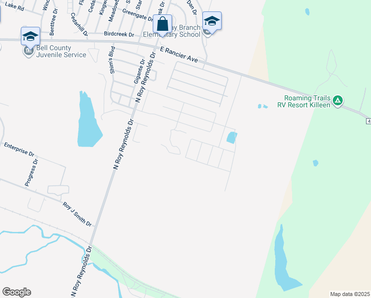 map of restaurants, bars, coffee shops, grocery stores, and more near 952 North Roy Reynolds Drive in Killeen