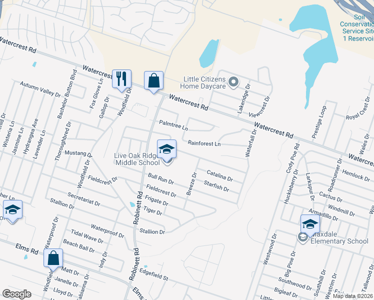 map of restaurants, bars, coffee shops, grocery stores, and more near 3711 Thunder Creek Drive in Killeen