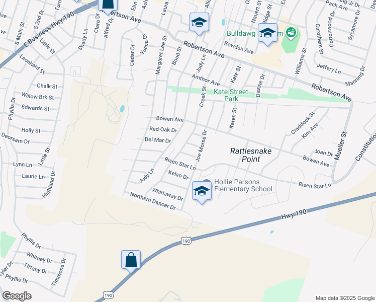 map of restaurants, bars, coffee shops, grocery stores, and more near 905 Vernon Drive in Copperas Cove