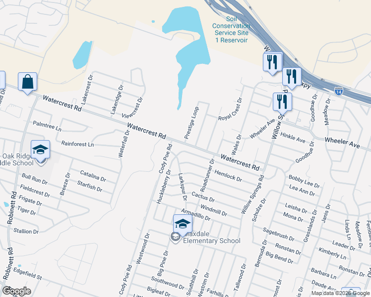 map of restaurants, bars, coffee shops, grocery stores, and more near 2809 Fieldstone Drive in Killeen