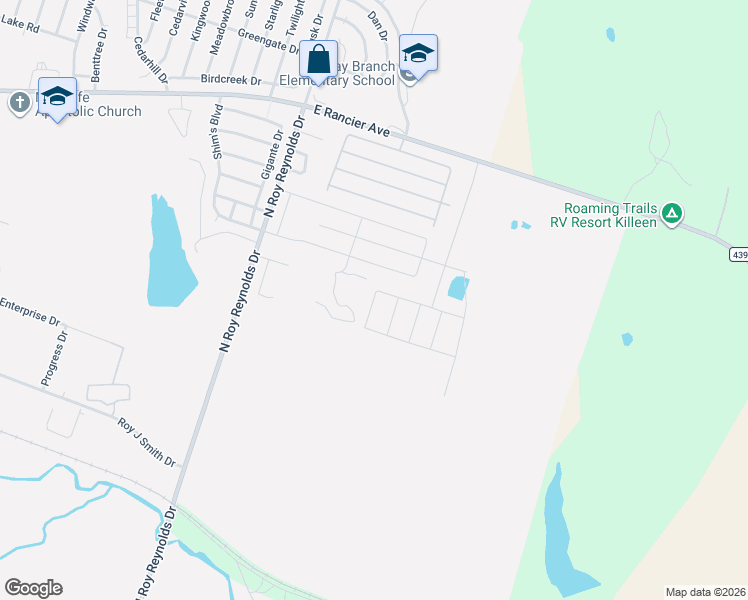map of restaurants, bars, coffee shops, grocery stores, and more near 952 North Roy Reynolds Drive in Killeen