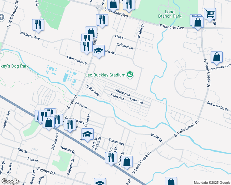 map of restaurants, bars, coffee shops, grocery stores, and more near 3323 Wayne Avenue in Killeen