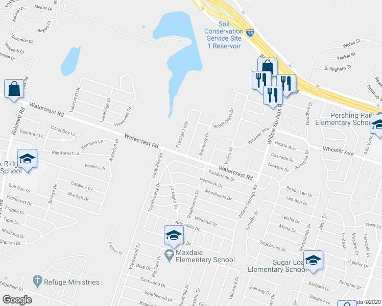 map of restaurants, bars, coffee shops, grocery stores, and more near 1503 Prestige Loop in Killeen