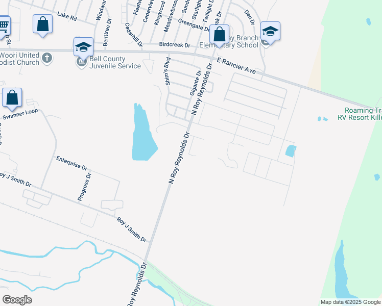 map of restaurants, bars, coffee shops, grocery stores, and more near 901 Lasso Drive in Killeen