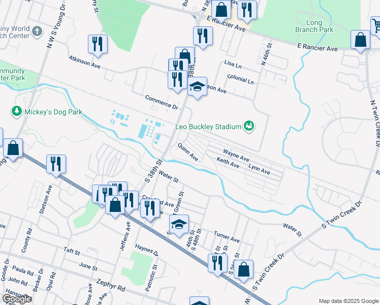 map of restaurants, bars, coffee shops, grocery stores, and more near 3312 Quinn Avenue in Killeen