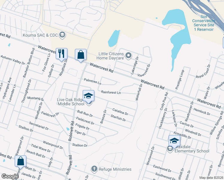 map of restaurants, bars, coffee shops, grocery stores, and more near 3609 Rainforest Lane in Killeen