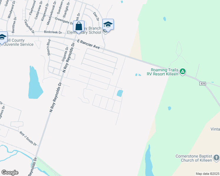 map of restaurants, bars, coffee shops, grocery stores, and more near Country Meadows Loop in Killeen