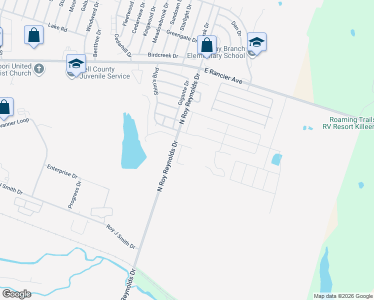 map of restaurants, bars, coffee shops, grocery stores, and more near 5708 Rustler Drive in Killeen