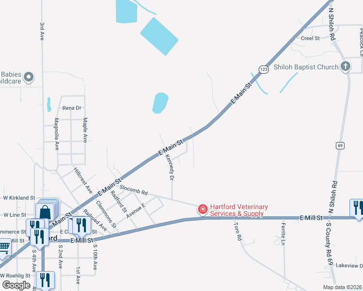 map of restaurants, bars, coffee shops, grocery stores, and more near 955 East Main Street in Hartford
