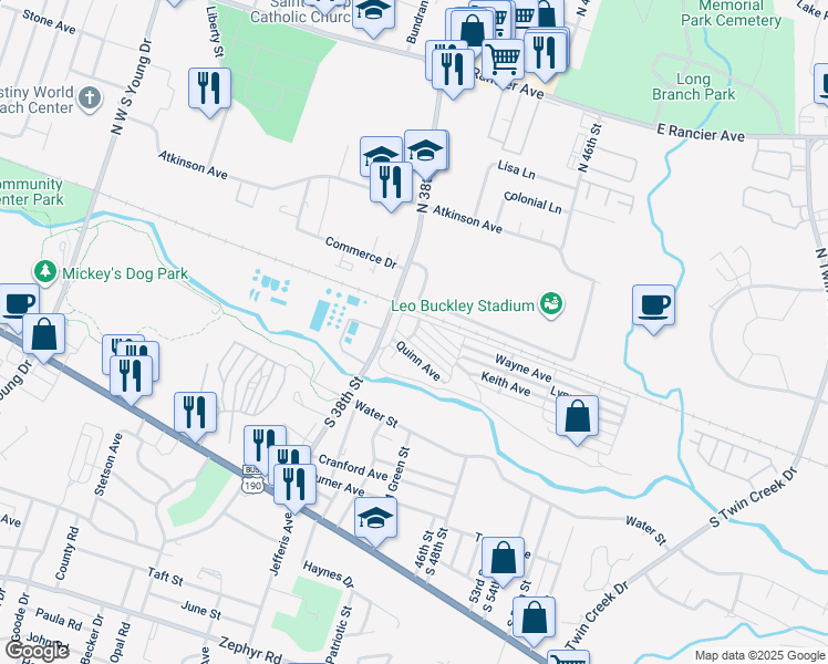 map of restaurants, bars, coffee shops, grocery stores, and more near 3303 Santa Fe Avenue in Killeen