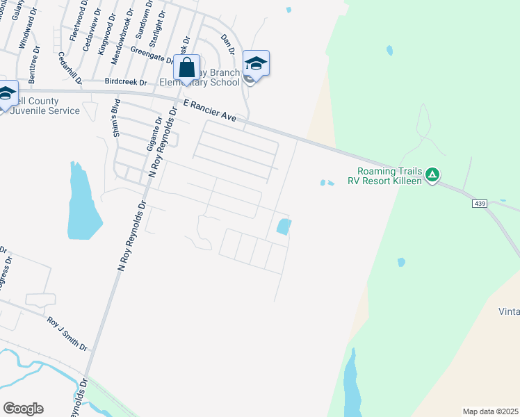 map of restaurants, bars, coffee shops, grocery stores, and more near Country Meadows Loop in Killeen