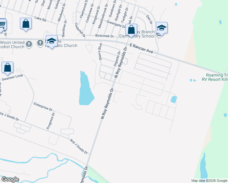 map of restaurants, bars, coffee shops, grocery stores, and more near 913 Lasso Drive in Killeen