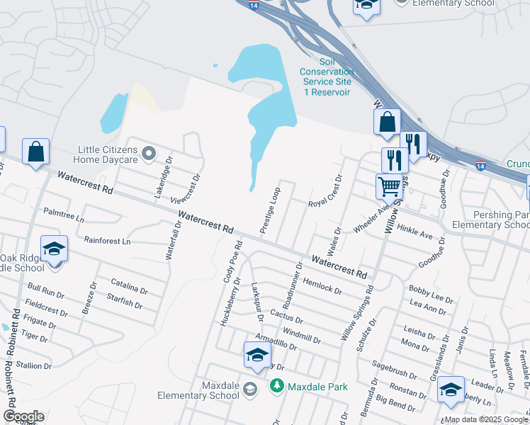 map of restaurants, bars, coffee shops, grocery stores, and more near 2011 Prestige Loop in Killeen