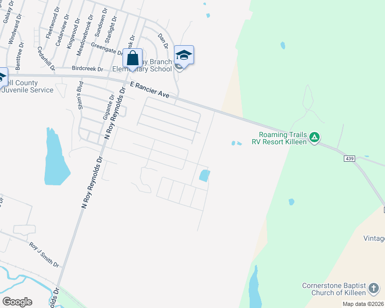 map of restaurants, bars, coffee shops, grocery stores, and more near Country Meadows Loop in Killeen