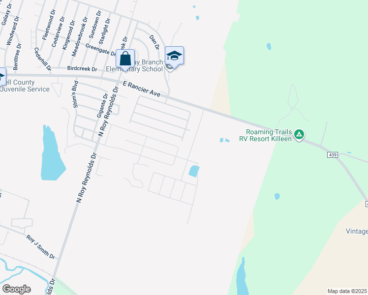 map of restaurants, bars, coffee shops, grocery stores, and more near Country Meadows Loop in Killeen