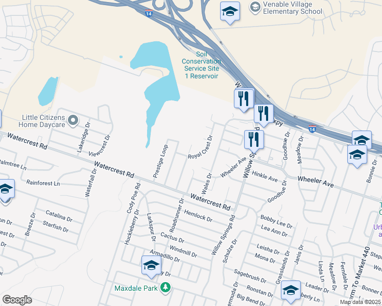 map of restaurants, bars, coffee shops, grocery stores, and more near 1223 Westway Circle in Killeen