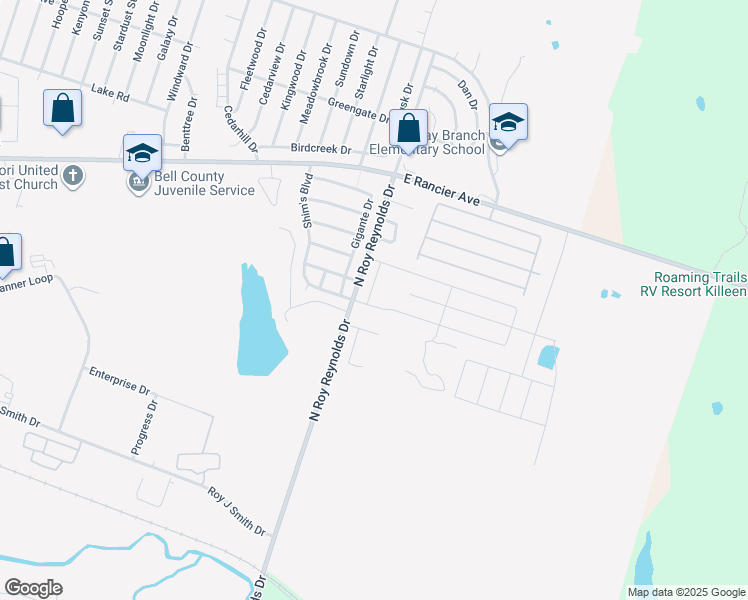 map of restaurants, bars, coffee shops, grocery stores, and more near 1300 Gigante Drive in Killeen