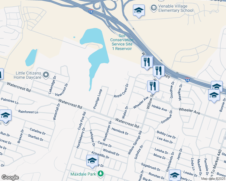 map of restaurants, bars, coffee shops, grocery stores, and more near 1212 Westway Circle in Killeen