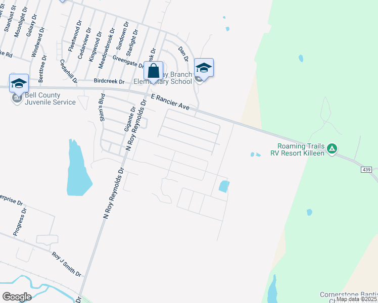 map of restaurants, bars, coffee shops, grocery stores, and more near 265 Snapdragon Lane in Killeen