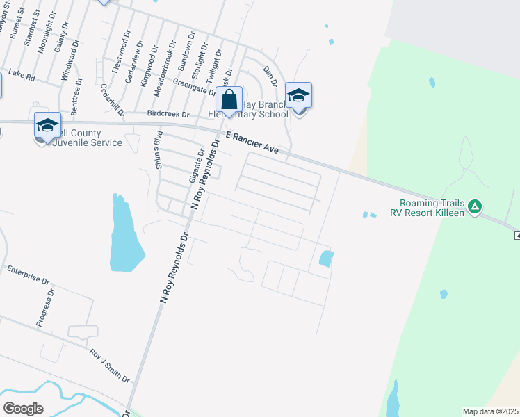 map of restaurants, bars, coffee shops, grocery stores, and more near 5917 Amelia Earhart Boulevard in Killeen