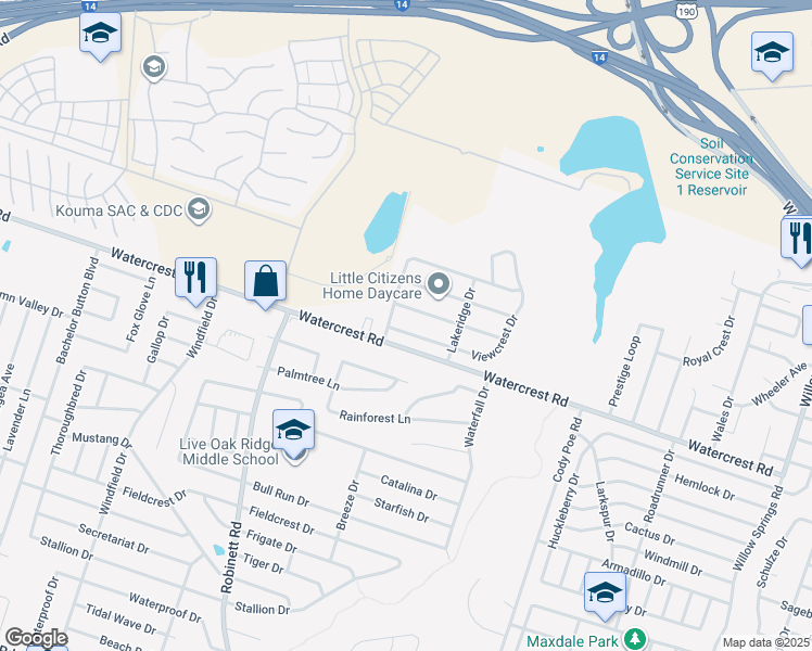 map of restaurants, bars, coffee shops, grocery stores, and more near 3607 Viewcrest Drive in Killeen