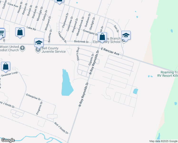 map of restaurants, bars, coffee shops, grocery stores, and more near 1300 Gigante Drive in Killeen
