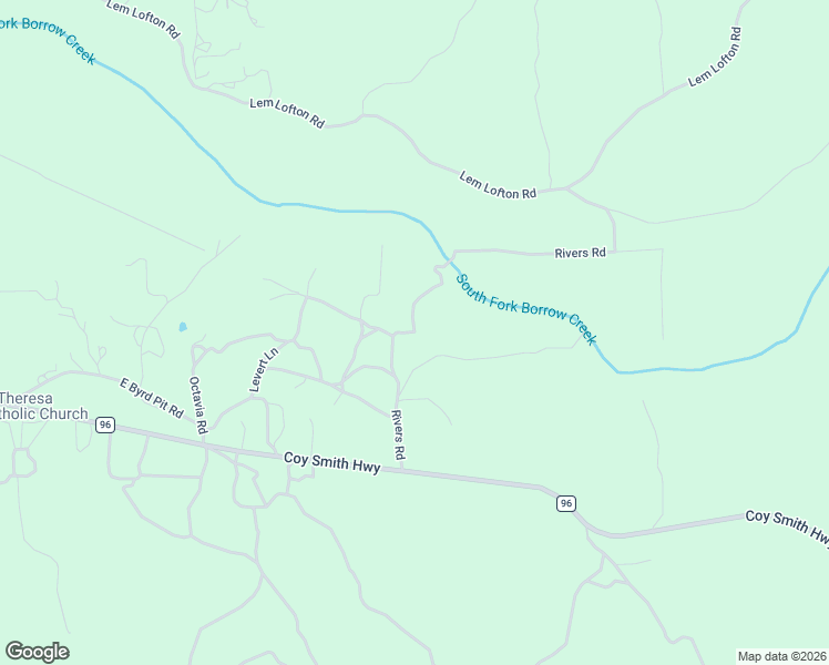map of restaurants, bars, coffee shops, grocery stores, and more near Rivers Road in Mobile County
