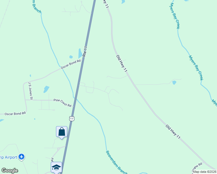 map of restaurants, bars, coffee shops, grocery stores, and more near 43 Beaver Dam Road in Purvis