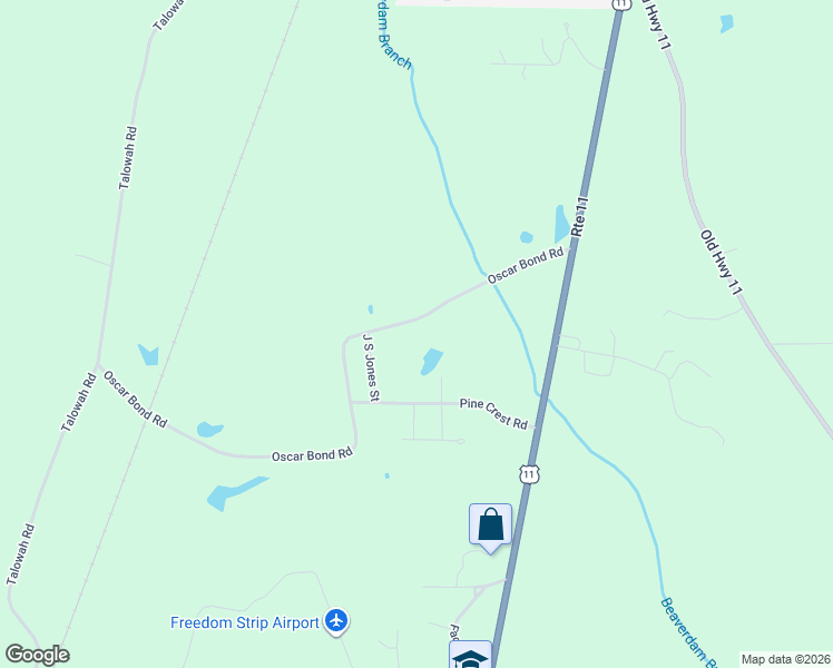 map of restaurants, bars, coffee shops, grocery stores, and more near 204-210 Oscar Bond Road in Purvis