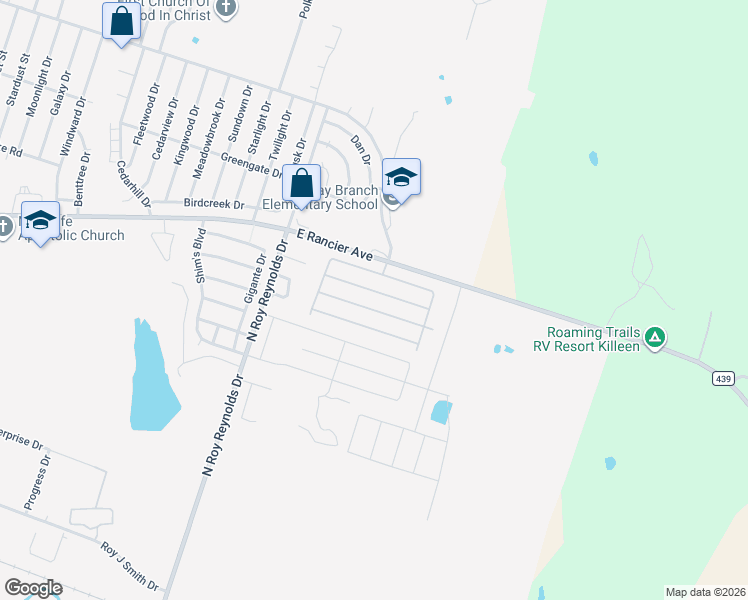 map of restaurants, bars, coffee shops, grocery stores, and more near 358 Fuchsia Lane in Killeen