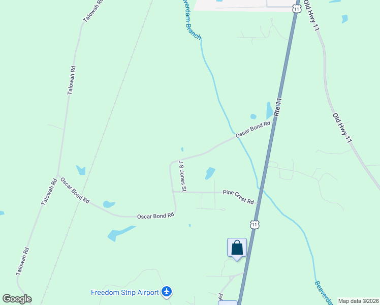 map of restaurants, bars, coffee shops, grocery stores, and more near 204 Oscar Bond Road in Purvis