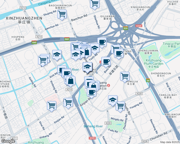 map of restaurants, bars, coffee shops, grocery stores, and more near in 