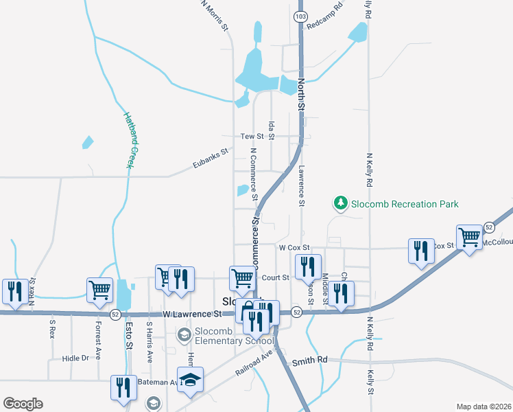 map of restaurants, bars, coffee shops, grocery stores, and more near 398 North Dalton Street in Slocomb