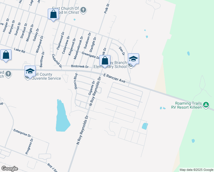 map of restaurants, bars, coffee shops, grocery stores, and more near 5705 Allstar Court in Killeen