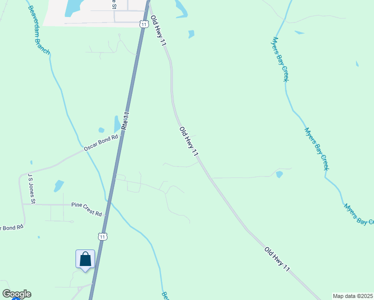 map of restaurants, bars, coffee shops, grocery stores, and more near 1989 Old Highway 11 in Purvis