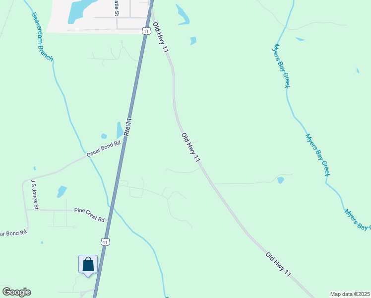 map of restaurants, bars, coffee shops, grocery stores, and more near 1989 Old Highway 11 in Purvis