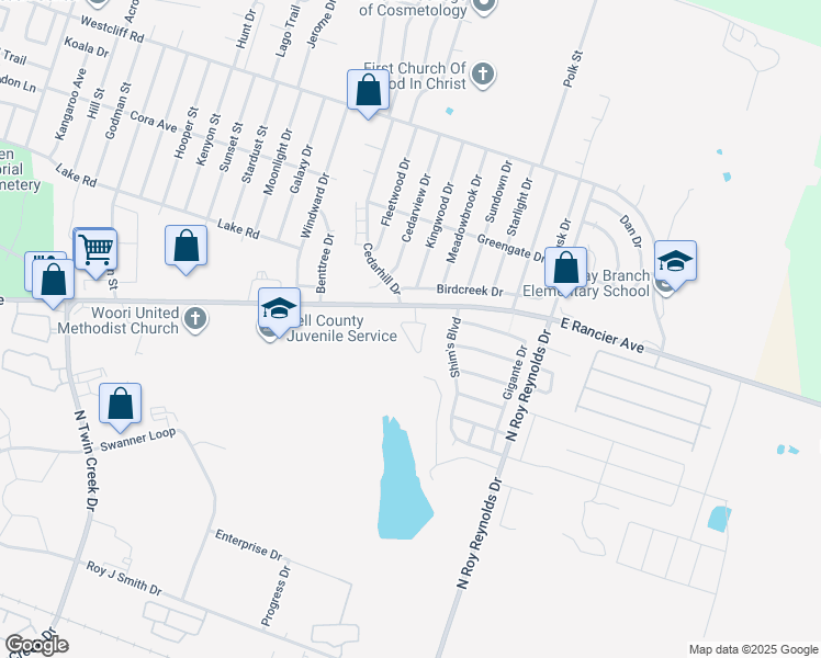 map of restaurants, bars, coffee shops, grocery stores, and more near 1501 Laustin Lane in Killeen