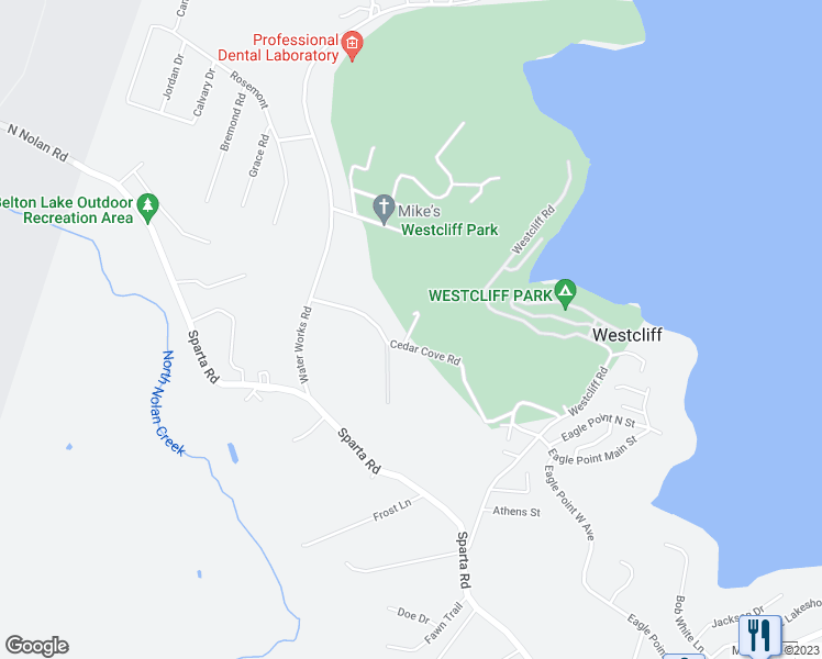map of restaurants, bars, coffee shops, grocery stores, and more near Leila Lane in Belton