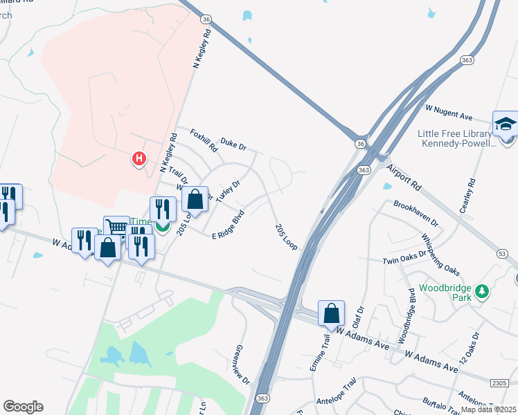 map of restaurants, bars, coffee shops, grocery stores, and more near 514 Pepper Spring Court in Temple