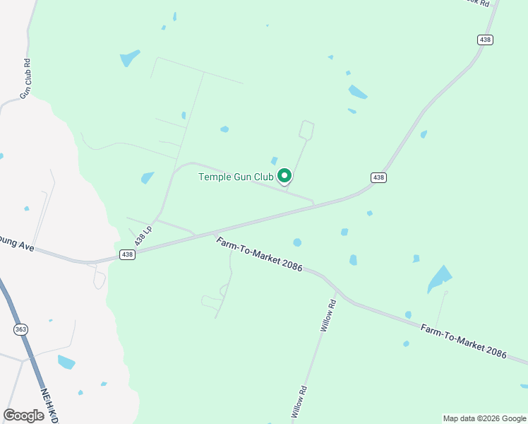 map of restaurants, bars, coffee shops, grocery stores, and more near 3150 Farm to Market Road 438 in Temple