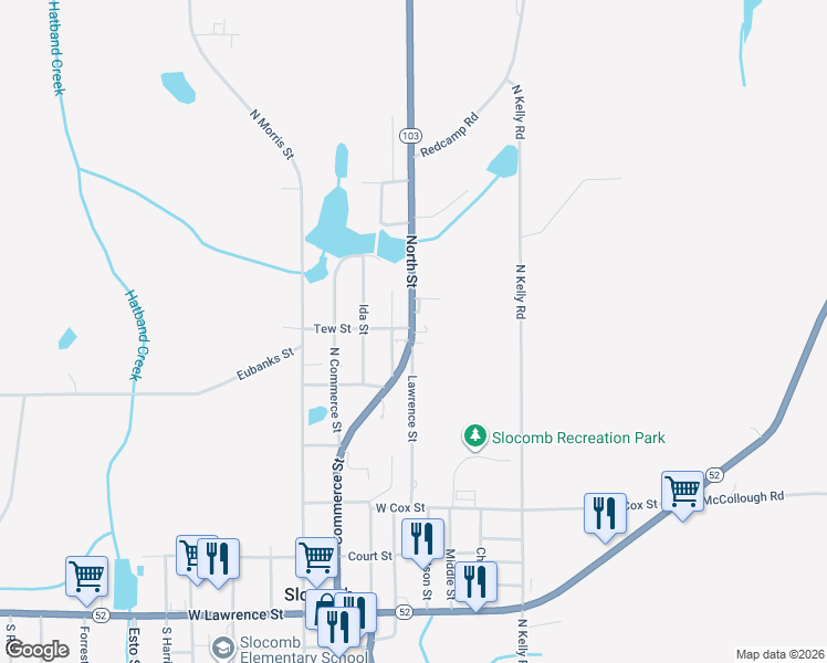 map of restaurants, bars, coffee shops, grocery stores, and more near 592 North Street in Slocomb