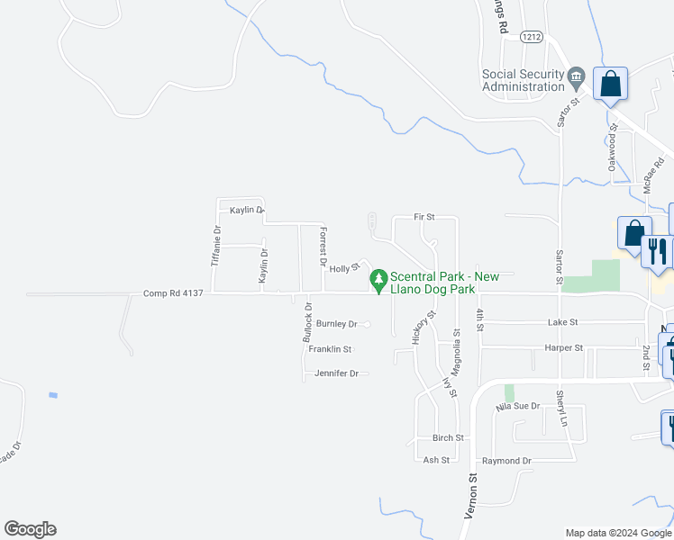 map of restaurants, bars, coffee shops, grocery stores, and more near 798 Holly Street in Newllano