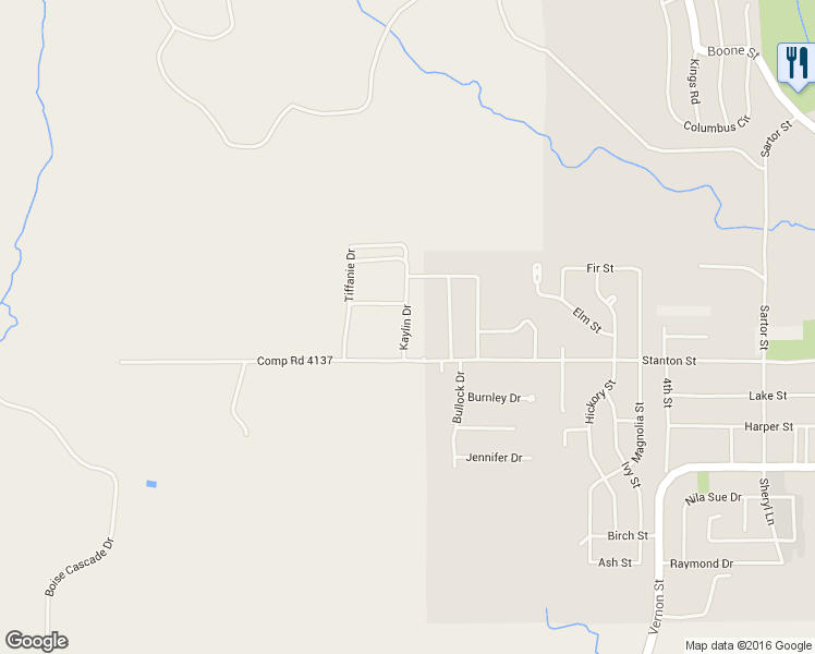 map of restaurants, bars, coffee shops, grocery stores, and more near 612 Kaylin Drive in Newllano