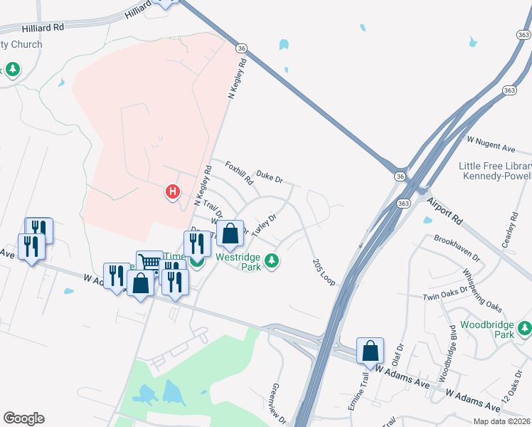 map of restaurants, bars, coffee shops, grocery stores, and more near 5109 Stan Circle in Temple