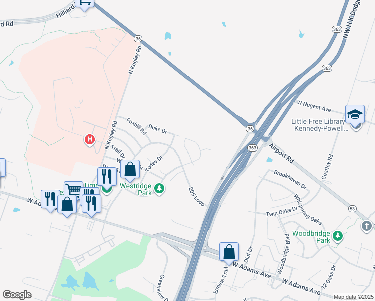map of restaurants, bars, coffee shops, grocery stores, and more near 4818 Deep Drive in Temple