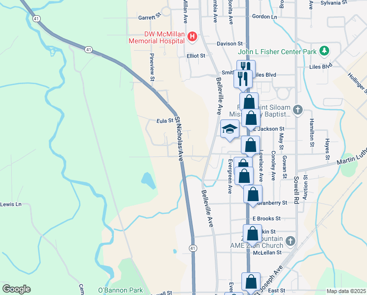 map of restaurants, bars, coffee shops, grocery stores, and more near 906 Saint Nicholas Avenue in Brewton