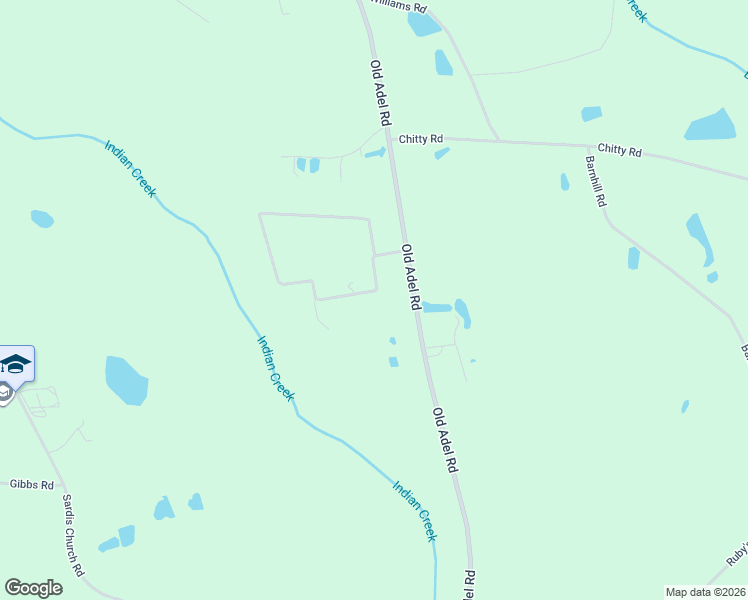 map of restaurants, bars, coffee shops, grocery stores, and more near 578 Indian Creek Subdivision in Moultrie