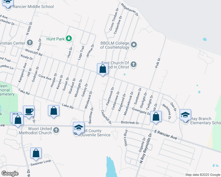 map of restaurants, bars, coffee shops, grocery stores, and more near 2005 Fleetwood Drive in Killeen